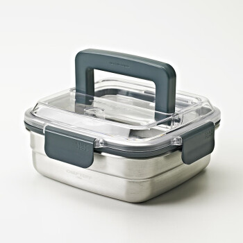 Glasslock进口不锈钢保鲜盒 大容量冰箱收纳储存盒 零食水果收纳盒 1130ml 