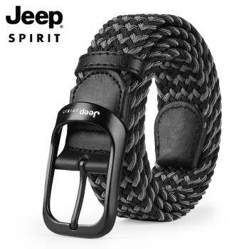 JEEP SPIRIT吉普皮带男士帆布腰带针扣编织耐用中青年潮流时尚品牌裤带