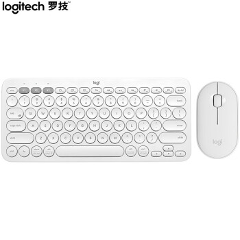 Logitech 罗技【Pebble键鼠套装】Pebble 无线蓝牙鼠标+K380蓝牙键盘 芍药白