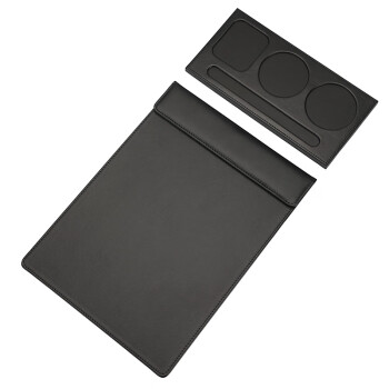 优易达PU皮会议写字板夹3孔杯垫套装YYD-DS0225 A4商务会议夹 合同签字文件夹 菜单垫夹 黑色