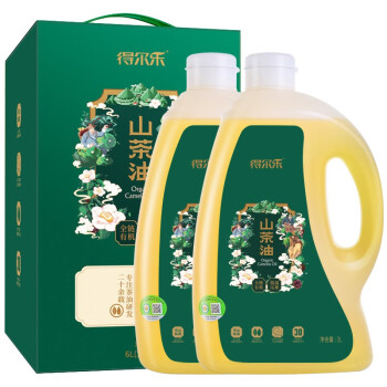 得尔乐山茶油6L（3Lx2瓶）有机油茶籽油 低温压榨一级食用油