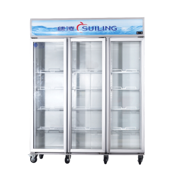 穗凌（SUILING）三门商用大容量冰柜 立式冷藏保鲜饮料展示柜 风直冷蛋糕玻璃门保鲜冷柜LG4-1200M3F