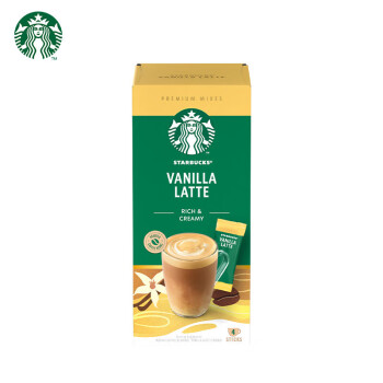 星巴克（Starbucks）精品速溶花式咖啡香草风味拿铁4袋装 土耳其原装进口