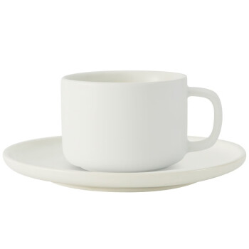 合羽翕简约咖啡杯碟套装 ins咖啡杯早餐杯 白色 HYX-DSKFBD001