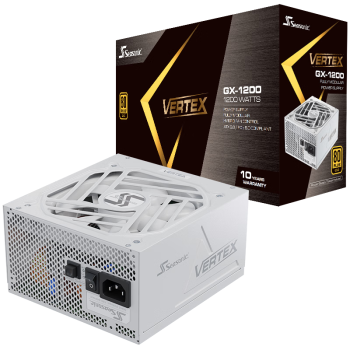 SEASONIC海韵VERTEX GX1200W White电源 ATX3.0峰睿金牌 白色限定 压纹线PCIe5.0 16-pin线12VHPWR支持4090