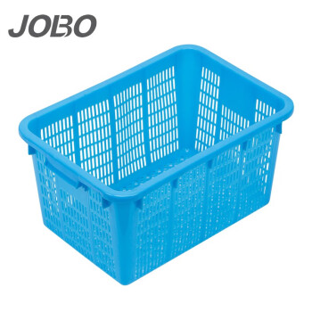 巨博（JOBO）商用厨房储物收纳筐蓝色 塑料水果蔬菜周转篮箩筐58x40x31cm