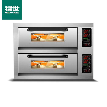 猛世电烤箱商用大型面包烤炉全自动大容量蛋糕披萨微电脑烘焙平炉二层四盘380V烤箱WL-008