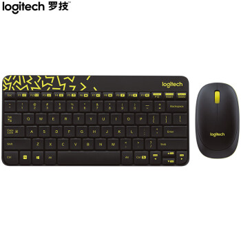 罗技（Logitech）无线键鼠套装 办公键鼠套装紧凑型超长续航带无线2.4G接收器 MK240 Nano 黑色