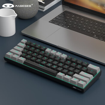MageGee MK-STAR 商务办公便携键盘 61键迷你机械键盘 拼装混搭键盘 程序员电脑笔记本外设 灰黑混搭 红轴