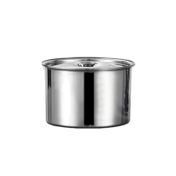 希娣恩 不锈钢圆形桶储物罐 家用调料盆味盅收纳调料盒油罐厨房调料罐带盖 20cm特厚盆子（无盖） 