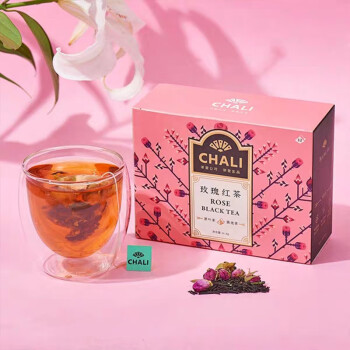 CHALI茶里 玫瑰红茶茉莉绿茶12包/盒花茶组合三角茶包下午茶袋泡茶玫瑰红茶盒装36g