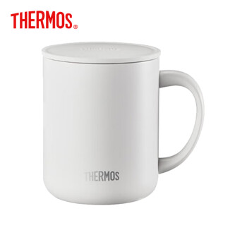 膳魔师（THERMOS）不锈钢简约带盖马克杯 TCDG-451-WH