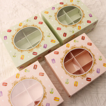 畅宝森 6粒装马卡龙包装盒 绿色/粉色（内含10个）2件起购 JR1