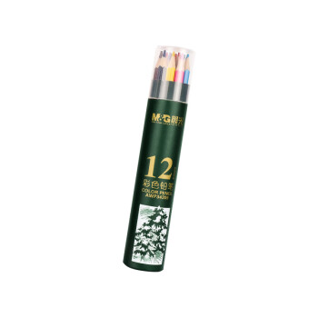 晨光  绿色PP筒 12色 1筒  彩色铅笔绘画笔不易断芯学生美术生用手绘填色绘画铅笔定制