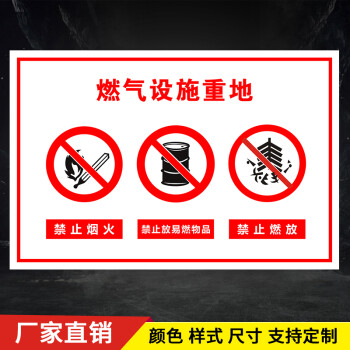 燃气设备重地安全警示 工厂车间消防安全标识牌警示牌标志牌 1mmpvc