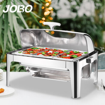巨博(JOBO) 自助餐炉布菲炉可视窗三格盆保温炉14升 电加热+酒精加热两用款