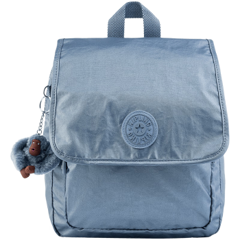 KIPLING【520礼物】轻便帆布包时尚百搭学生书包双肩背包金属月蓝色书包