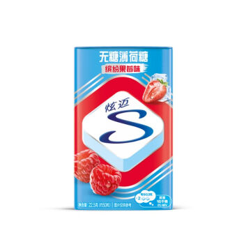 炫迈（Stride）无糖薄荷糖 休闲解馋小零食糖果 缤纷果莓味1瓶22.5克