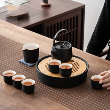 京器黑陶茶具套装办公室会客泡茶用品整套中式高档功夫茶壶茶杯