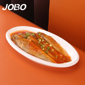 巨博（JOBO）特厚密胺鱼盘40*23.2cm 加长椭圆型盛鱼盘子商用仿瓷菜盘5个起售