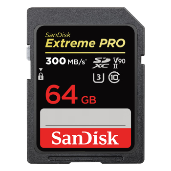 闪迪（SanDisk）64GB SD内存卡 V90 8K/4K U3 C10 高速相机存储卡 读速300MB/s 写速260MB/s 影院级高清拍摄 