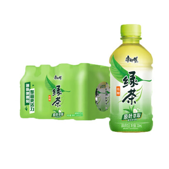 康师傅 绿茶 低糖茶饮料 小瓶整箱装 330ml*12瓶 