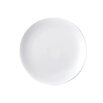 OIMG 白瓷盘子强化月光盘(8英寸)西餐盘酒店瓷牛排盘 1个