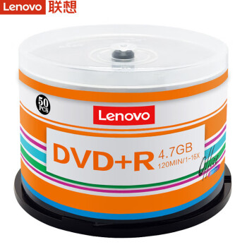 联想（Lenovo）DVD+R 光盘/刻录盘 16速4.7GB 办公系列 桶装50片 空白光盘