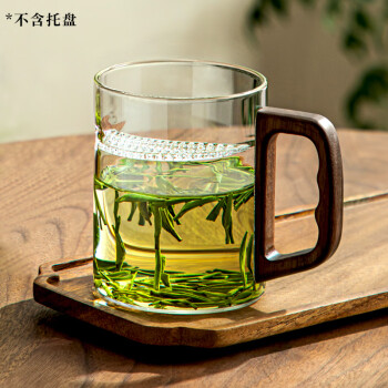 泥也日式茶水分离泡茶杯耐高温家用玻璃杯个人专用办公喝茶带把绿茶杯