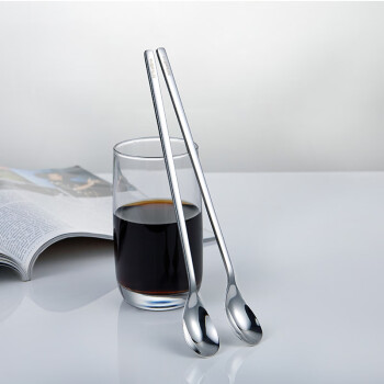 迈克兄弟（Mikebro）304典雅咖啡勺2支装 不锈钢长柄勺子搅拌勺甜品勺