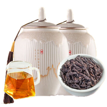 一号村大红袍茶叶125gg*2罐武夷岩茶浓香型乌龙茶陶瓷礼盒装