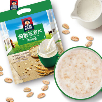桂格（QUAKER）特浓牛奶燕麦片540g（30g*18袋） 早餐搭配 醇香系列