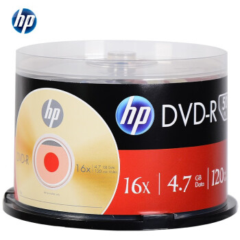 惠普（HP）光盘/刻录盘 DVD-R 空白光盘 16速4.7GB 桶装50片 台产