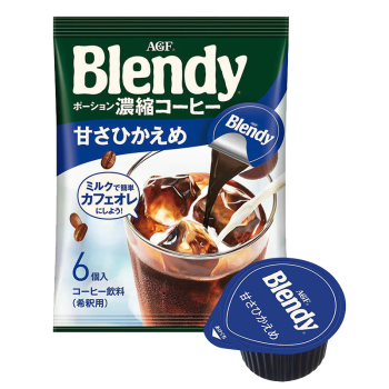 AGF日本进口blendy浓缩冷萃速溶黑咖啡液生椰拿铁微甜咖啡胶囊6枚