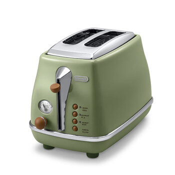 德龙（Delonghi）复古面包机 多士炉 不锈钢内胆烤吐司机 家用多功能CTO2003.VGR 橄榄绿