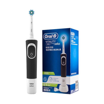 Oral-B电动牙刷D100感应充电旋转式防水小圆 d100标配1机1头1充黑