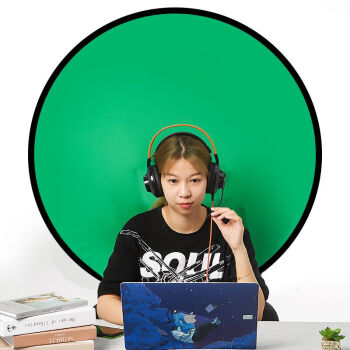贝阳（beiyang）1.5*2米蓝绿抠像板背景布摄影加厚拍照双面绿幕直播间纯色背景墙抠像布补光灯拍摄道具绿布