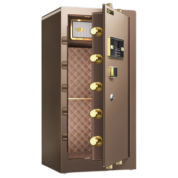 黑石高100cm保险柜家用大型办公保险箱 电子密码保管箱咖金色