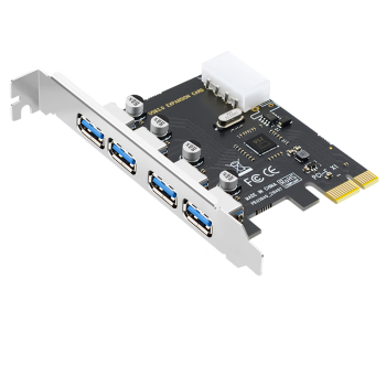 EB-LINK PCI-E转4口USB3.0扩展卡台式机电脑内置四口USB转接卡HUB集线卡