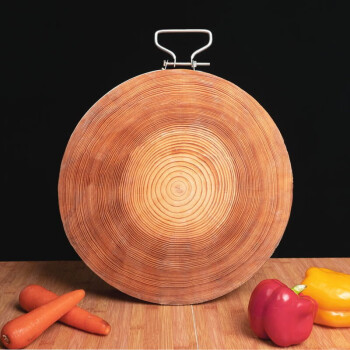 京蓓尔 厨房食堂家庭水果板刀板剁肉砧板整木菜墩 50*8cm钢圈加固