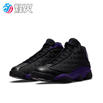 air jordan 13 黑紫,airjordan1mid 烽火体育 air jordan 13 aj13 黑紫葡萄 复古高帮篮球鞋 dj5982 015