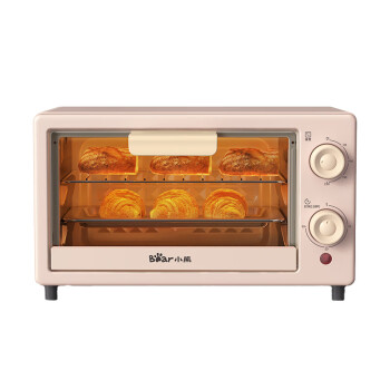 小熊（Bear）迷你烤箱 多用家用容量独立控温控时电烤箱10L DKX-F10M6 杏色