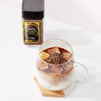 日本原装进口 雀巢(Nestle) 金牌 速溶黑咖啡粉 甄选浓郁 低温冻干 0蔗糖低脂 咖啡豆微研磨80g