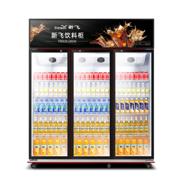 新飞（Frestec）1300升商用展示柜冷藏保鲜柜 超市饮料啤酒水果冷饮蛋糕食品立式冷柜陈列柜冰箱 三门风冷上机
