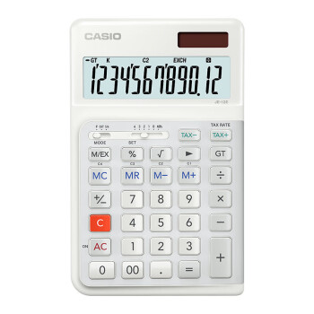 卡西欧CASIO JE-12E 3度倾斜人体工学计算器台式办公计算器人体工学阶梯按键