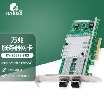 昆鱼（FLYBISH）X520-SR2  intel 82599ES芯片PCI-Ex8万兆光纤网卡10G双光口SFP+服务器网络适配器E10G42BFSR