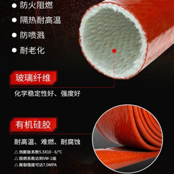 KOYI  防火阻燃绝缘套管（直径20mm） 耐高温保护套隔热保温电线套 一米