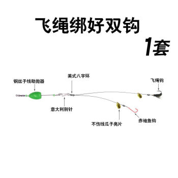 器远投飞绳路亚饵假饵瓜子仁马口白条翘嘴钩sn7010绑好飞蝇赤袖双钩1