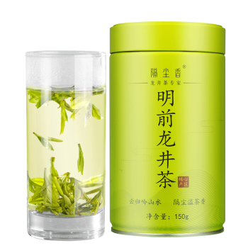 隔尘香龙井茶2024年新茶现货明前特级龙井豆香型绿茶150g罐装茶叶自己喝
