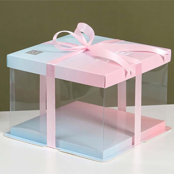 畅宝森 8寸单层透明生日蛋糕盒（5套） 烘焙包装 2件起购多款可选JR1